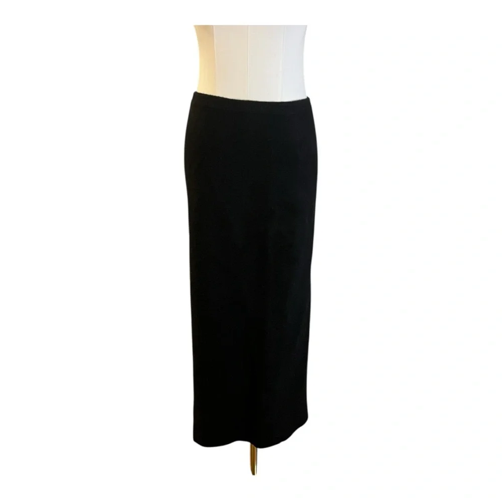 Jones & Co. Black‎ Wool Blend Long Skirt | Size M | Classic Midi